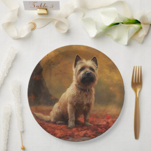Assiettes En Carton Cairn Terrier en automne Leaves automne Inspire