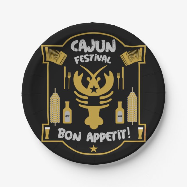 Assiettes En Carton Cajun Bayou de Louisiane (Devant)