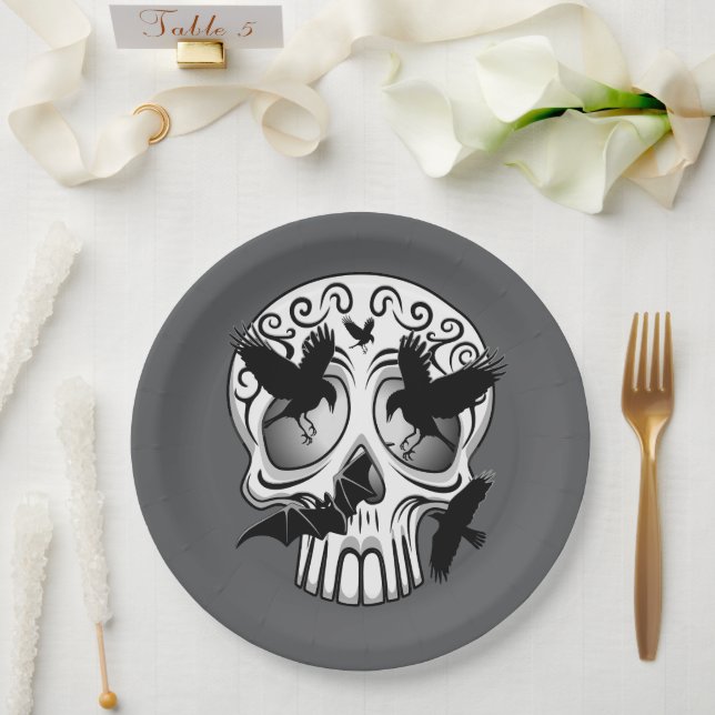 Assiettes En Carton Calaveras décoratives Halloween (Mariage)