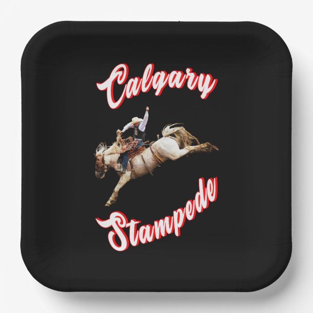 Assiettes En Carton Calgary Heure Canada Juillet Riders Calgary Stampe (Recto)