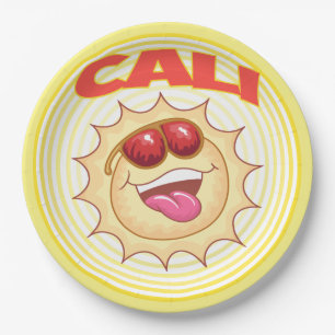 Assiettes En Carton Cali Sun souriant