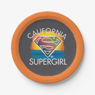 Assiettes En Carton California Supergirl Sunset Graphic