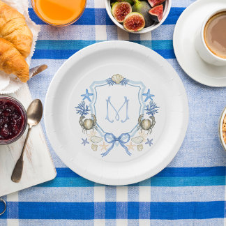 Assiettes En Carton Calligraphie du crabe du grand-millénaire côtier M