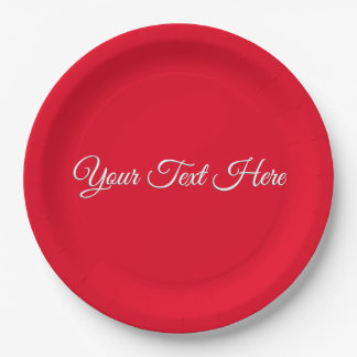 Assiettes En Carton Calligraphie minimaliste élégante de la plaine rou