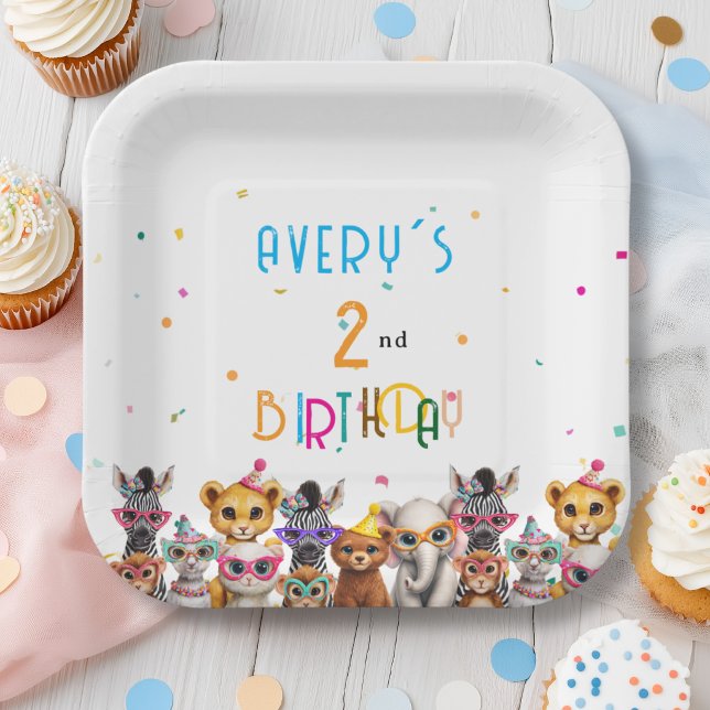 Assiettes En Carton Calling All Party Animals! Zoo Birthday  (Calling All Party Animals! Zoo Birthday Custom Paper Plates)