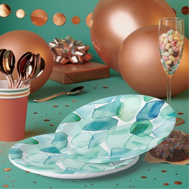 Assiettes En Carton Calme Côtiers (Multi)