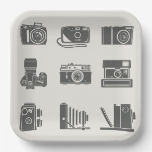 Assiettes En Carton Cameras Photographie Vintage
