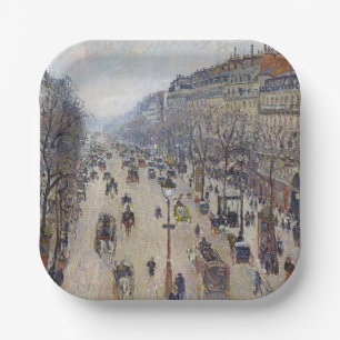 Assiettes En Carton Camille Pissarro - Boulevard Montmartre, matin