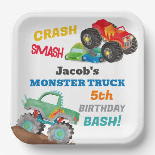 Assiettes En Carton Camion Crash Smash Monster Anniversaire Bash