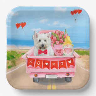 Assiettes En Carton Camion de la Saint-Valentin pour West Highland Whi