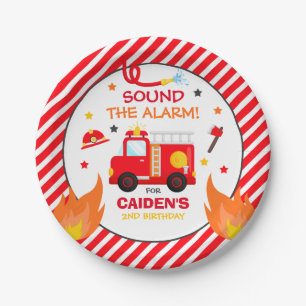 Assiettes En Carton Camion d'incendie Décorations de fête d'annivers