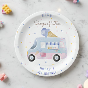 Assiettes En Carton Camion glace Scoops of fun anniversaire de enfant