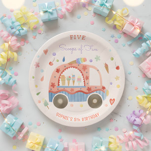 Assiettes En Carton Camion glace Scoops of fun anniversaire de enfant