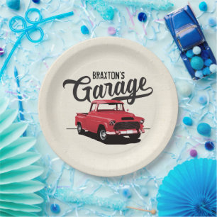 Assiettes En Carton Camion Vintage Rouge Plaques papier personnalisées