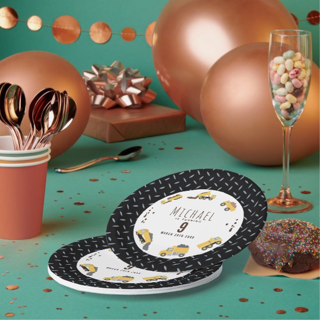 Assiettes En Carton Camions de construction Camions de construction Jo (Multi)