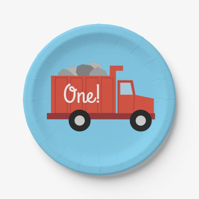 Assiettes En Carton Camions Voitures Cute Boy Anniversaire de enfant P (Devant)