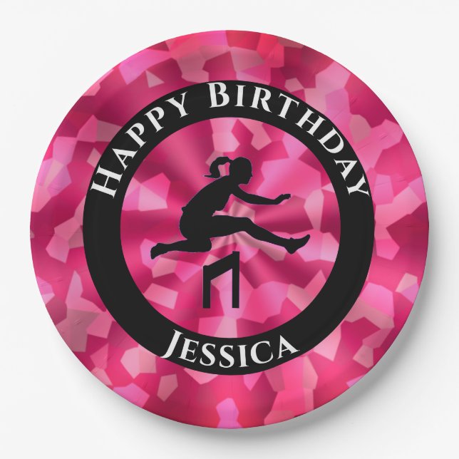 Assiettes En Carton Camo Pink Piste et Piste (Devant)