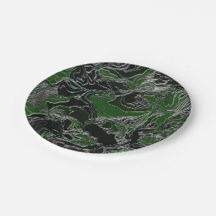 Assiettes En Carton Camo vert