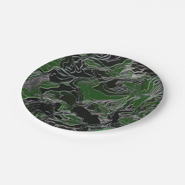 Assiettes En Carton Camo vert   (Angle)
