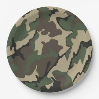 Assiettes En Carton Camo vert, Plaques de papeterie