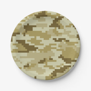 Assiettes En Carton Camouflage 8 bits pour désert numérique / Camo