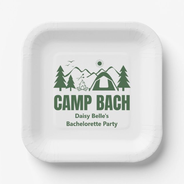 Assiettes En Carton Camp Bach Bachelorette Livre vert Napkin (Recto)