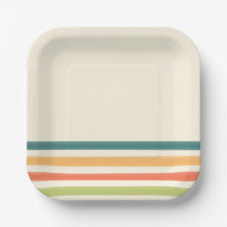 Assiettes En Carton Camp chaos retro stripe