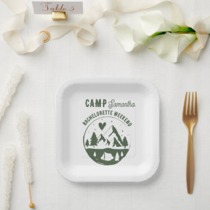 Assiettes En Carton Camp de fêtes de Bachelorette Camping Bach Week-en