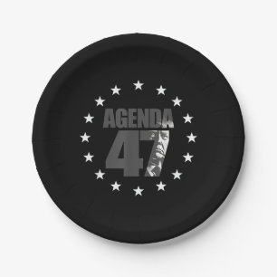 Assiettes En Carton Campagne de réélection patriotique Agenda 47 Trump
