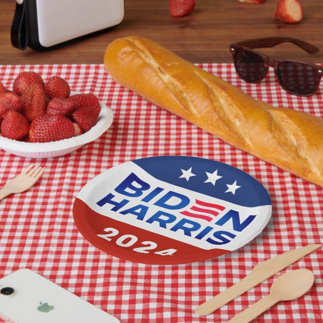 Assiettes En Carton Campagne présidentielle de Biden Harris 2024 (Pique-nique)