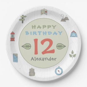 Assiettes En Carton Camping d'aventure en plein air Randonnée pour enf