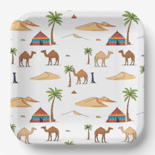 Assiettes En Carton Camping du désert du Sahara marocain