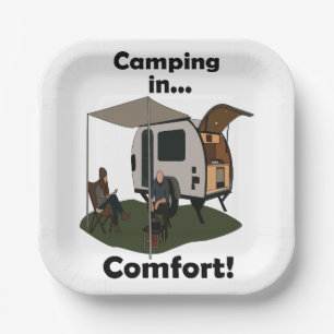 Assiettes En Carton Camping en camping-car en forme de larme dans le c