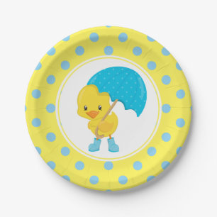 Assiettes En Carton Canard avec Baby shower parapluie