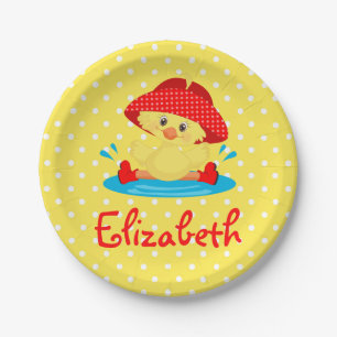 Assiettes En Carton Canard branché 