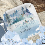 Assiettes En Carton Canards Forêt Bois Nature Garçon Bébé Sprinké<br><div class="desc">Scène de forêt boisée sur le thème de la nature avec un garçon de canards "Baby Sprinkle". Conception composite par Holiday Hearts Designs.</div>