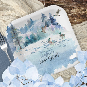 Assiettes En Carton Canards Forêt Bois Nature Garçon Bébé Sprinké