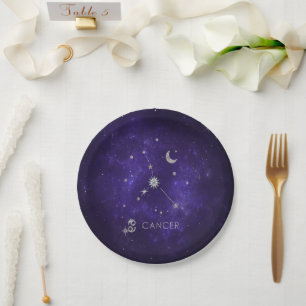 Assiettes En Carton Cancer du pourpre du zodiaque Horoscope d'astrol
