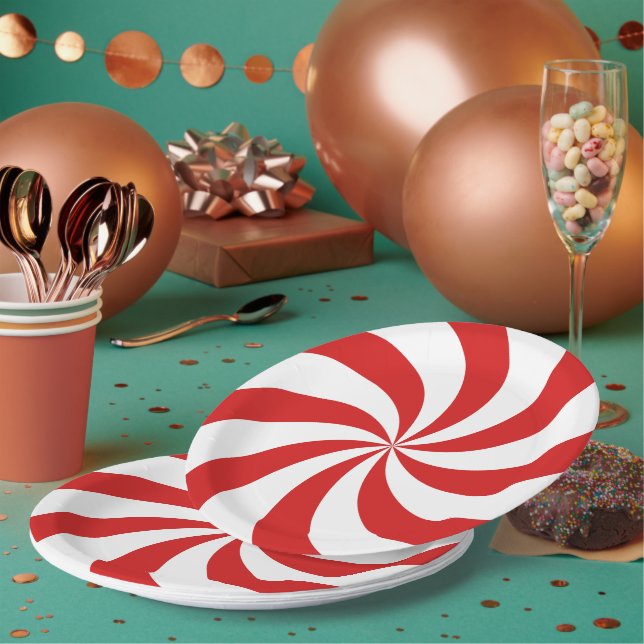 Assiettes En Carton Candy cane swirl (Multi)