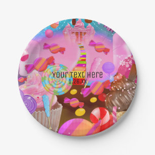 Assiettes En Carton Candy Land Imaginaire fête Anniversaire Personnali