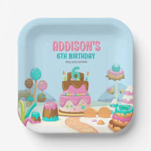 Assiettes En Carton Candy Sweet Girl's Candyland Anniversaire