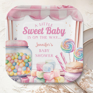 Assiettes En Carton Candyland Baby Shower Rose Fille