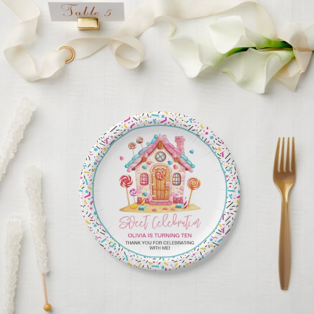 Assiettes En Carton Candyland Sweet Celebration Anniversaire de enfant (Mariage)