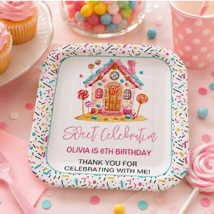 Assiettes En Carton Candyland Sweet Celebration Anniversaire de enfant