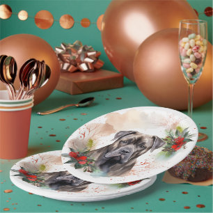 Assiettes En Carton Cane Corso Christmas Wreath Festive Pup