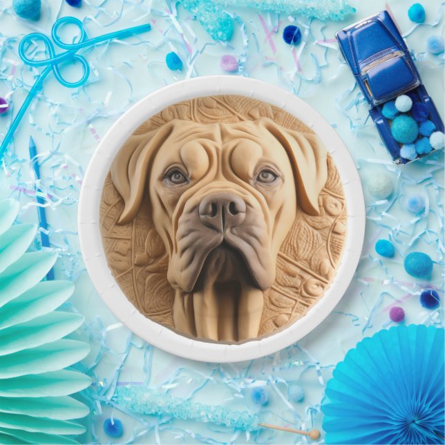 Assiettes En Carton Cane Corso Inspiré 3D (Fête)