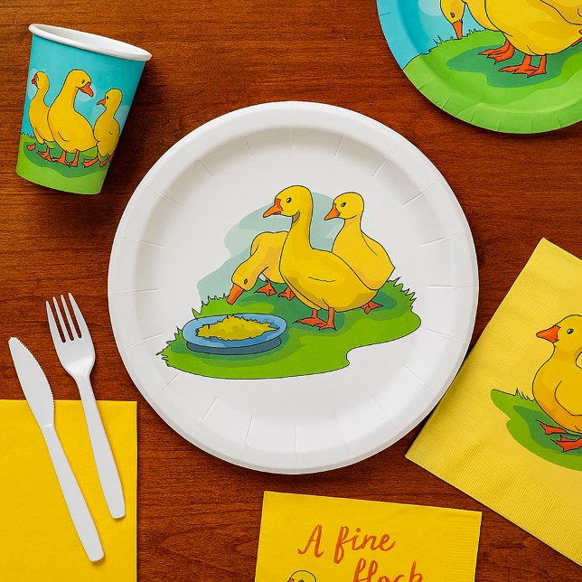 Assiettes En Carton Canetons (Créateur téléchargé)