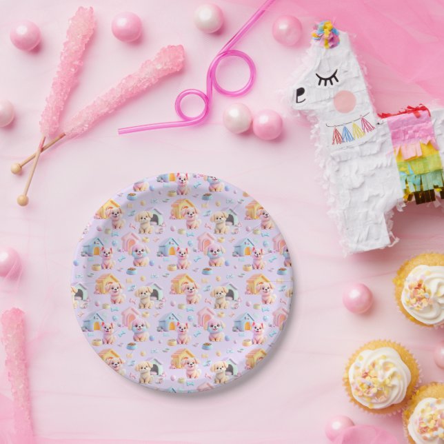 Assiettes En Carton Canine 2 (Fête)