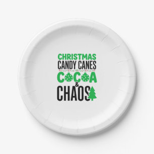 Assiettes En Carton Canne de Noël au Cacao Chaos Design