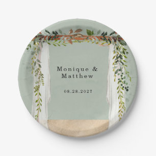 Assiettes En Carton Canopée de sable de plage Elégant Mariage moderne